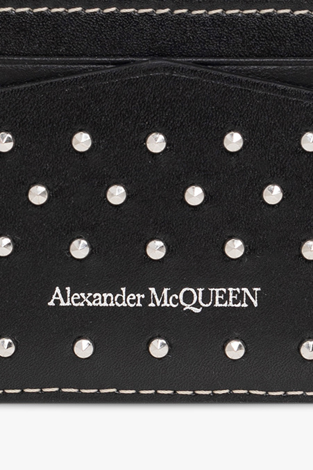 【Alexander McQUEEN】ゴールド ピンチ カード ホルダー Alexander McQueen/アレキサンダーマックイーン｜ブラック